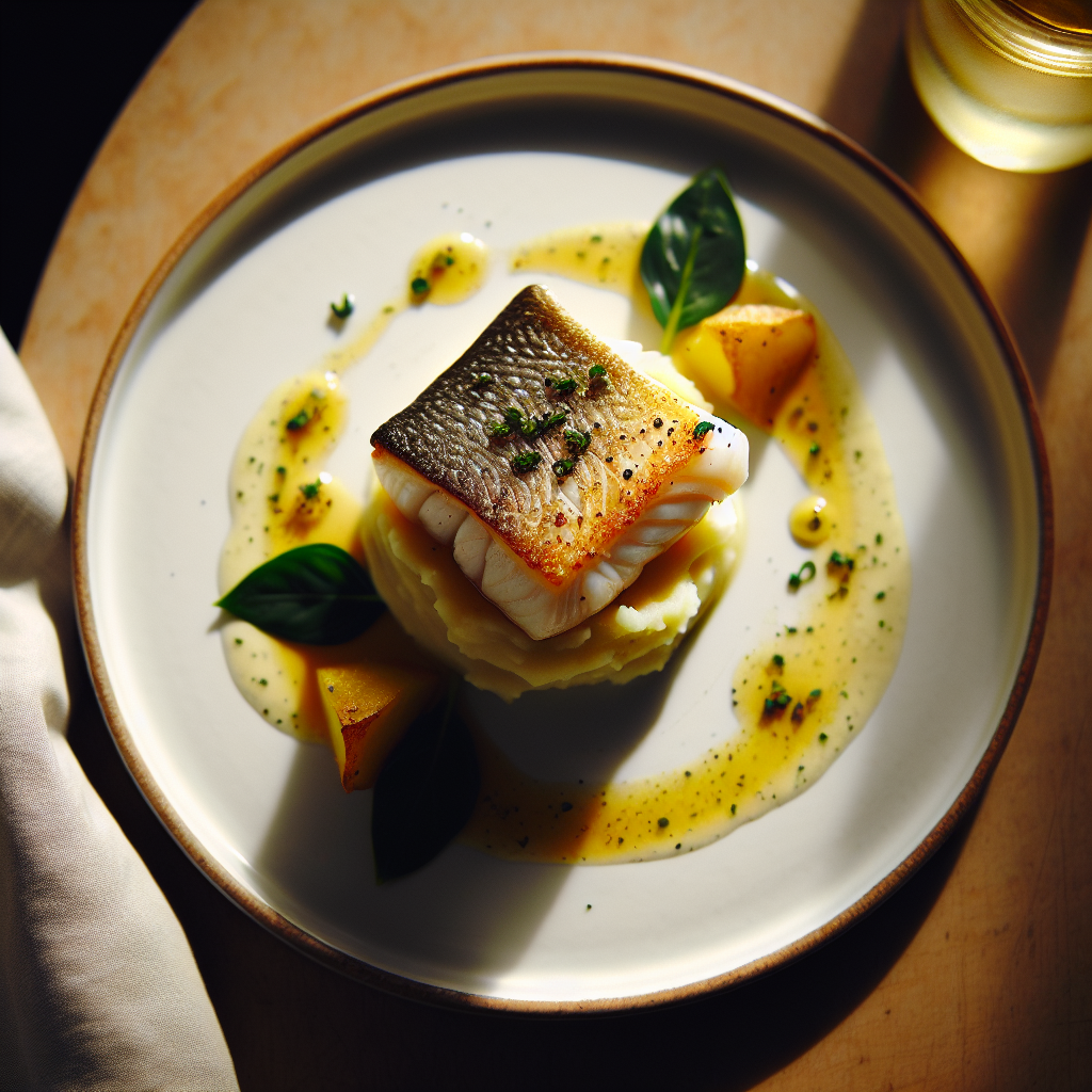 White Fish with Mashed Potato recipe photo