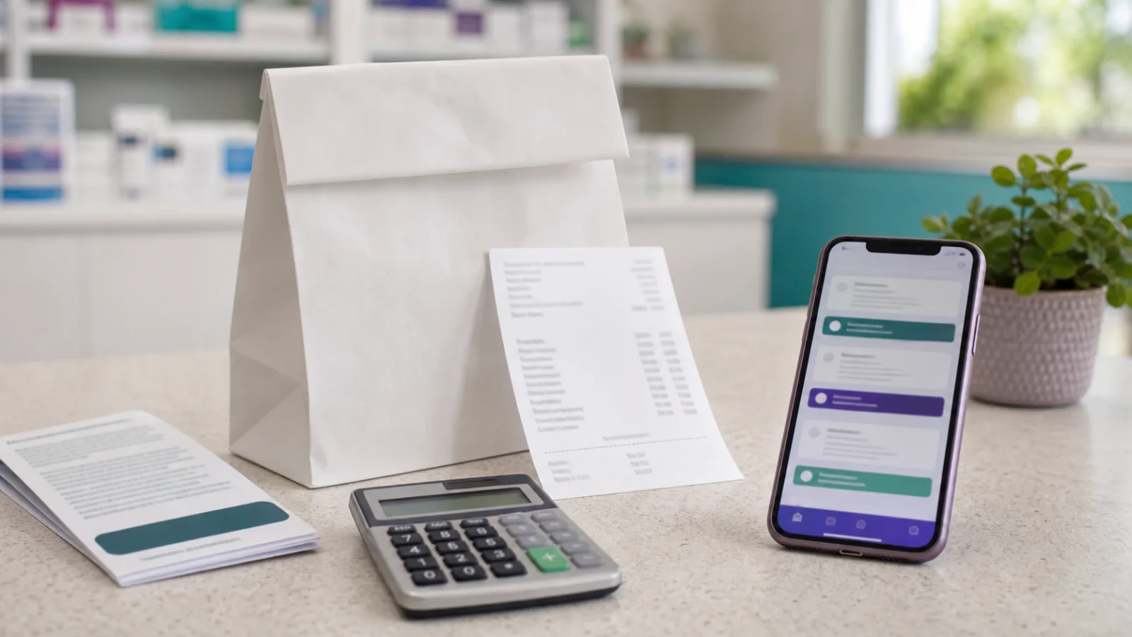 Receipt, calculator and generic provider comparison screen representing Mounjaro price checks